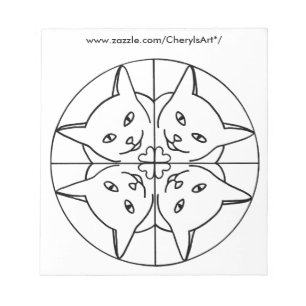 Mandala Kaleidoscope Cats Colouring Notepads