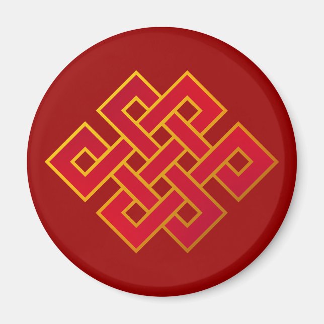 Mandala Karma Buddhism Eternal Knot Magnet (Front)