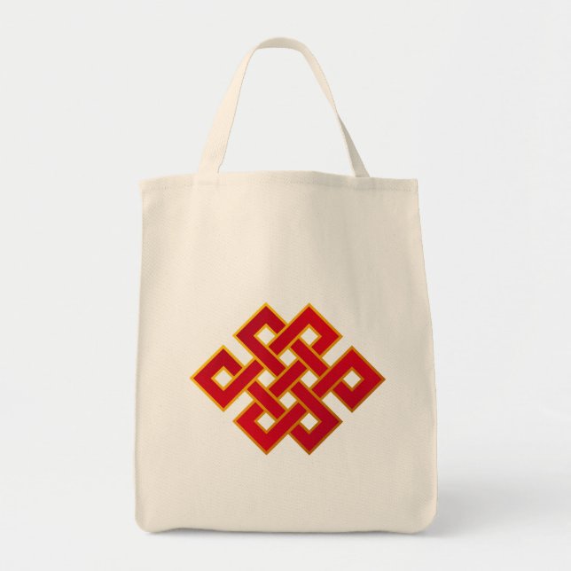 Mandala Karma Buddhism Eternal Knot Tote Bag (Front)