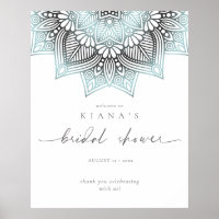 Mandala Lace Bridal Shower Welcome Lt. Blue ID968 