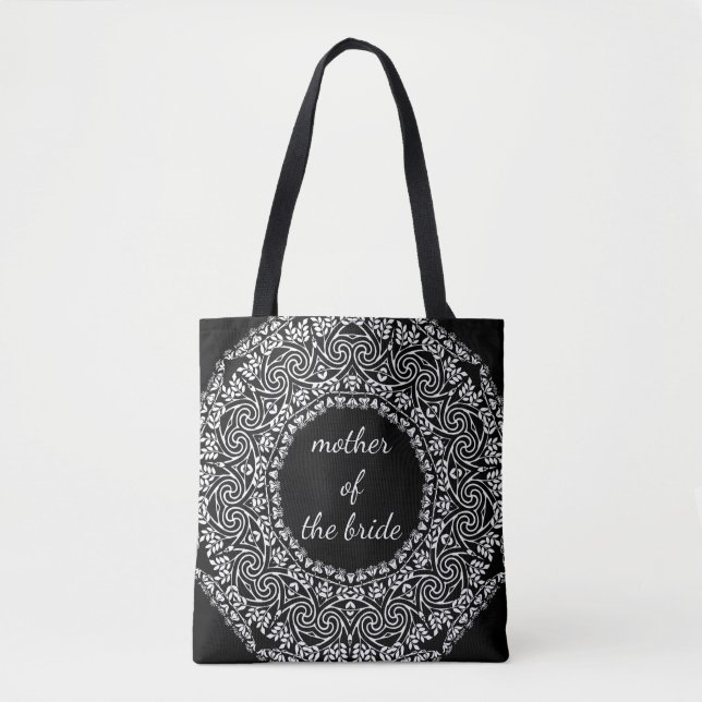 Mandala Lace Mother of The Bride Wedding Swirl Tote Bag (Front)