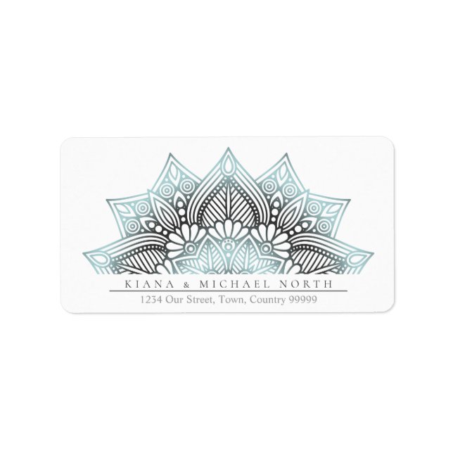Mandala Lace Wedding Lt. Blue ID968  Label (Front)