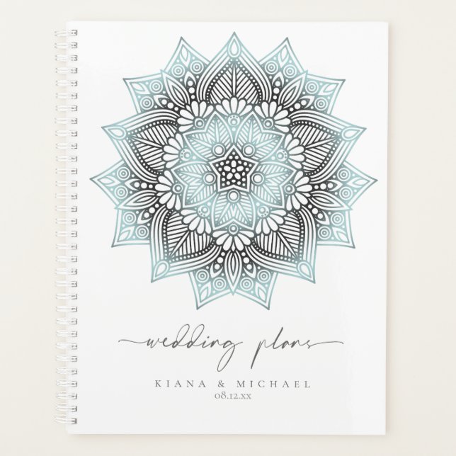 Mandala Lace Wedding Lt. Blue ID968  Planner (Front)
