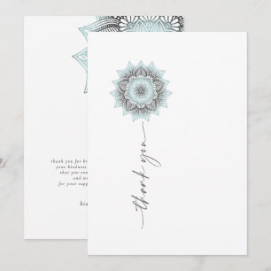 Mandala Lace Wedding Thank You Lt. Blue ID968  Card