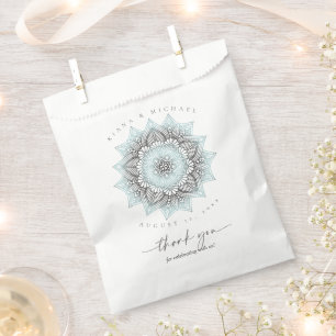 Mandala Lace Wedding Thank You Lt. Blue ID968 Favour Bags