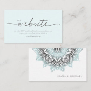 Mandala Lace Wedding Website Lt. Blue ID968 Enclosure Card