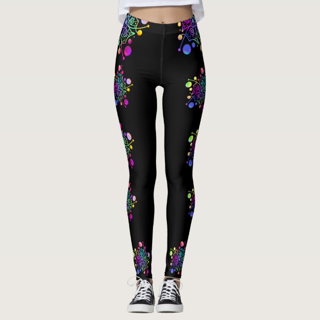 Mandala Leggings Fun Colour Galaxy Bright Star (Front)