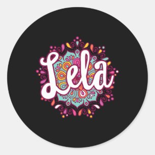 Mandala Lela Women Grandma Christmas Birthday Moth Classic Round Sticker