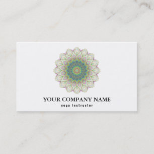MANDALA LOGO CUSTOMIZED YOGA INSTRUCTOR BUSINESS BUSINESS CARD