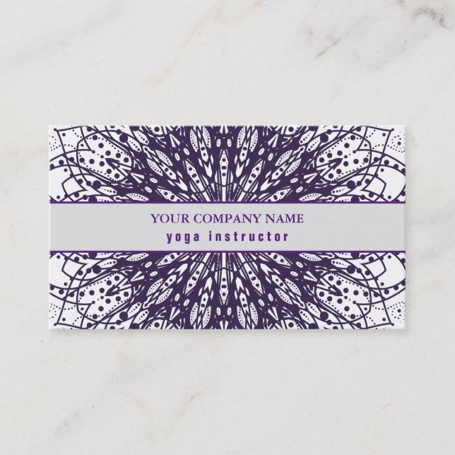 MANDALA LOGO CUSTOMIZED YOGA  INSTRUCTOR BUSINESS CARD (Front)