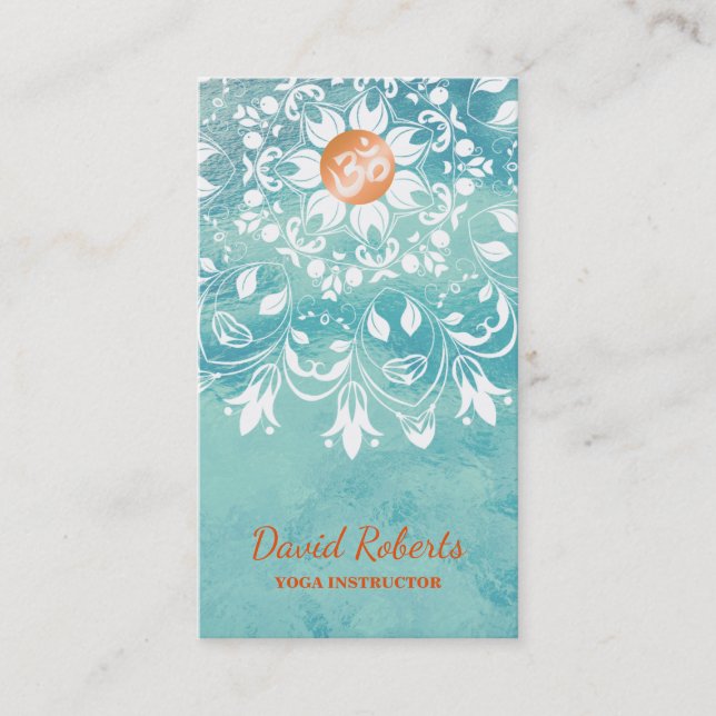 MANDALA LOGO CUSTOMIZED YOGA  INSTRUCTOR BUSINESS CARD (Front)