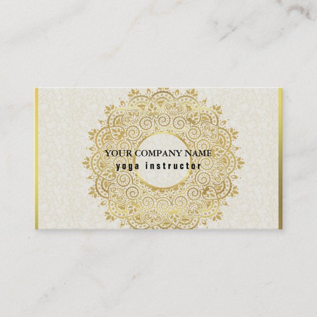 MANDALA LOGO CUSTOMIZED YOGA  INSTRUCTOR BUSINESS  CARD (Front)