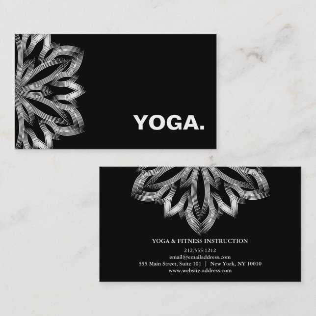 MANDALA LOGO CUSTOMIZED YOGA  INSTRUCTOR BUSINESS CARD (Front/Back)