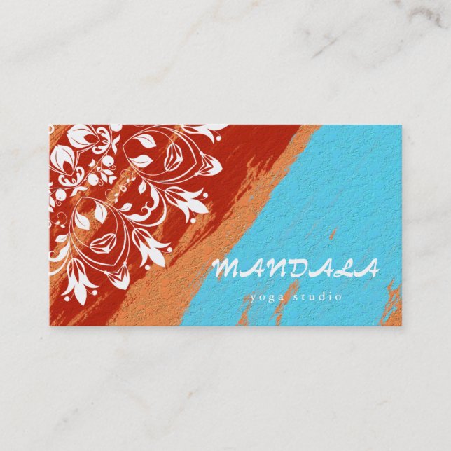 MANDALA LOGO CUSTOMIZED YOGA  INSTRUCTOR BUSINESS CARD (Front)