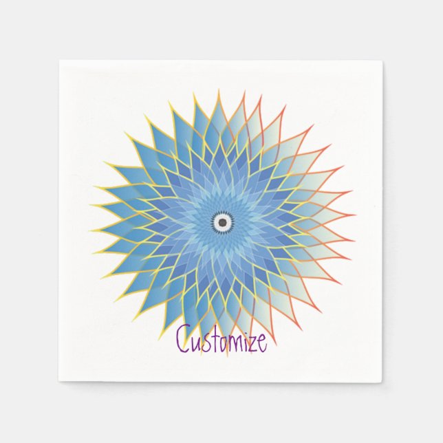 Mandala Lotus Blossom Thunder_Cove Napkin (Front)