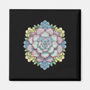 Mandala Lotus Buddha Zen Art Botanical Succulent F Magnet