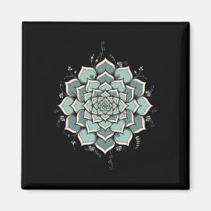 Mandala Lotus Buddha Zen Art Botanical Succulent F Magnet