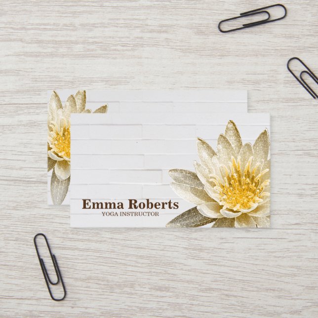 MANDALA LOTUS CUSTOMIZED WOODEN YOGA  INSTRUCTOR B BUSINESS CARD (Front/Back In Situ)