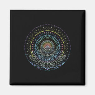 Mandala Lotus Flower Yoga Magnet