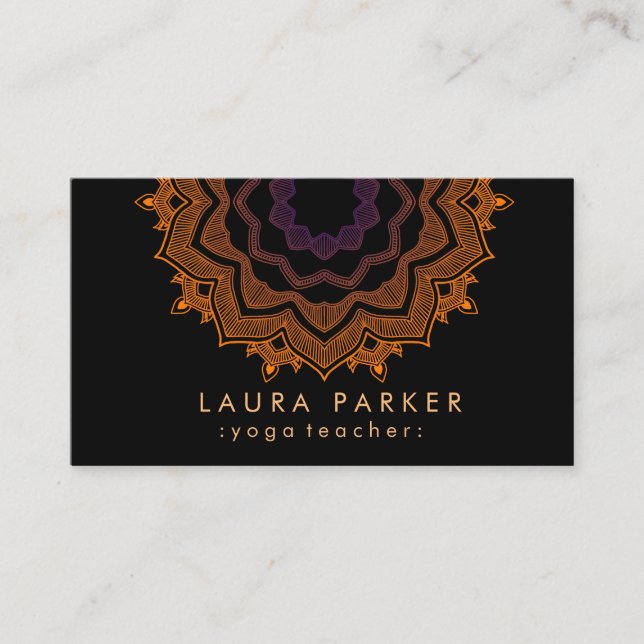 Mandala Lotus Flower Yoga Meditation Holistic Business Card (Front)