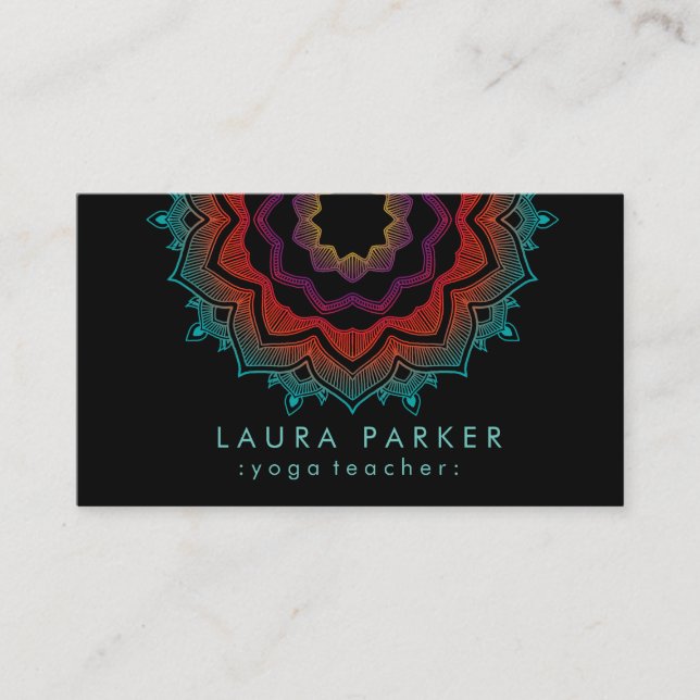Mandala Lotus Flower Yoga Meditation Holistic Business Card (Front)