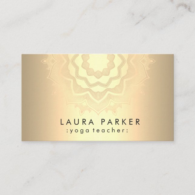 Mandala Lotus Flower Yoga Meditation Vintage Business Card (Front)