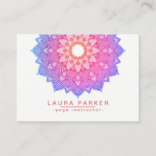 Mandala Lotus Flower Yoga Pink Holistic Business Card