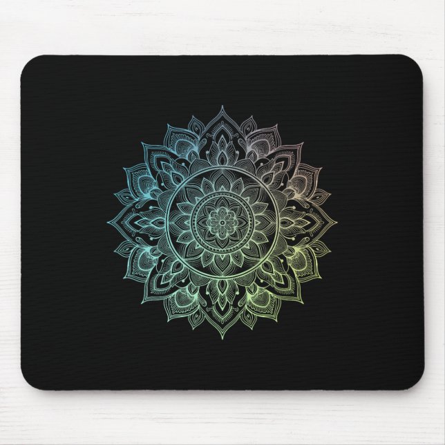 Mandala Lotus Zen Art Boho Buddha Botanical Succul Mouse Mat (Front)