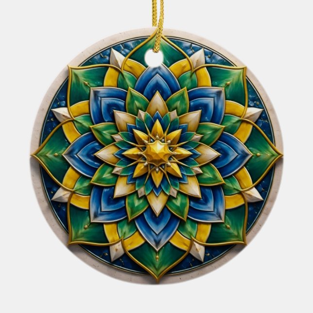 Mandala Luxe Keychain - 01 Ceramic Tree Decoration (Front)