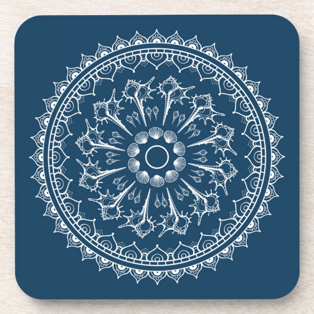 Mandala Made Of Seashells Coaster (Front)