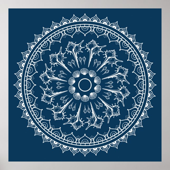 Mandala Made Of Seashells Poster (Front)