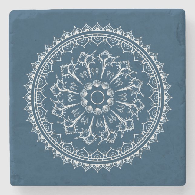 Mandala Made Of Seashells Stone Coaster (Front)