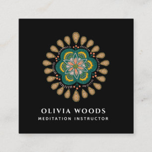 Mandala Meditation Instructor Square Business Card