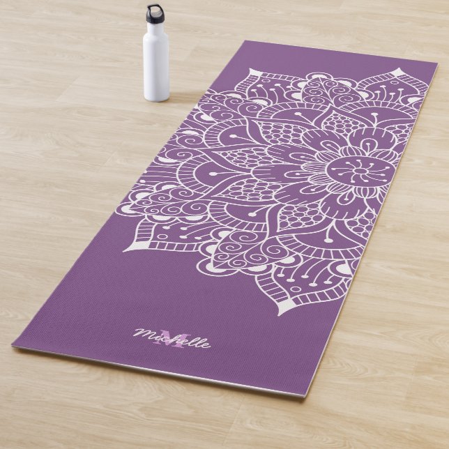 Mandala Meditation Personalised Purple Yoga Mat (In Situ)