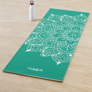 Mandala Meditation Personalised Teal Yoga Mat