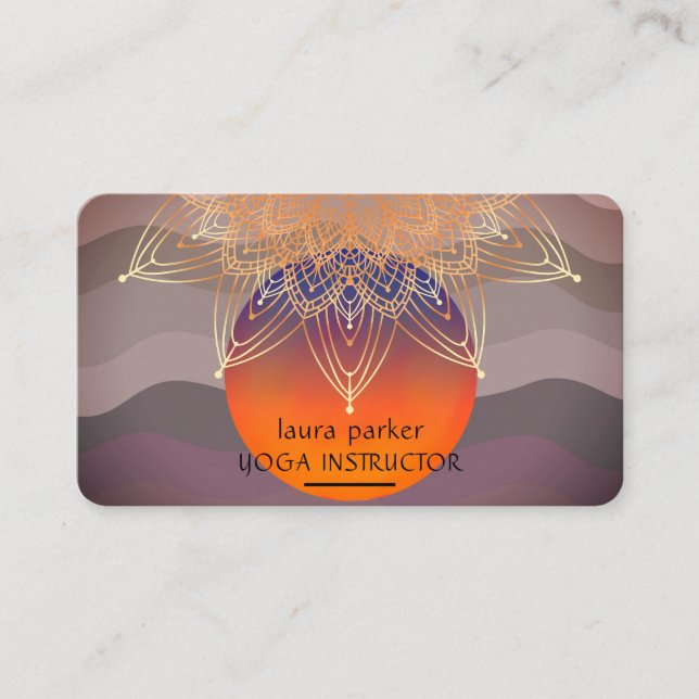 Mandala Meditation Yoga Lotus Boho Vintage Business Card (Front)