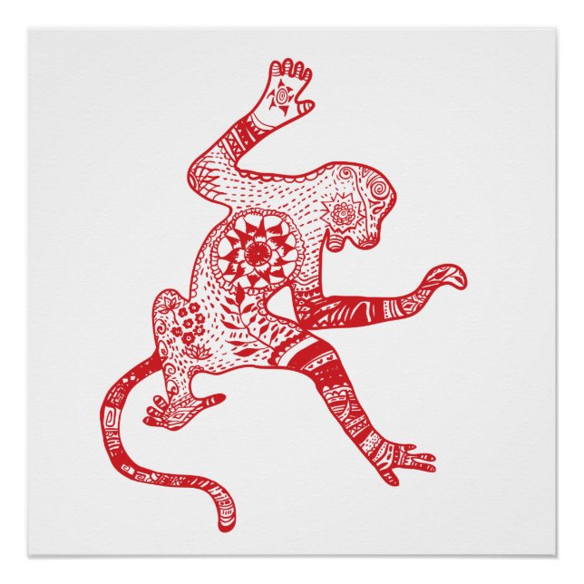 Mandala Monkey Poster Paper Print (Front)
