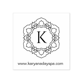 Mandala Monogram Exotic Spa Beauty Henna Rubber Stamp