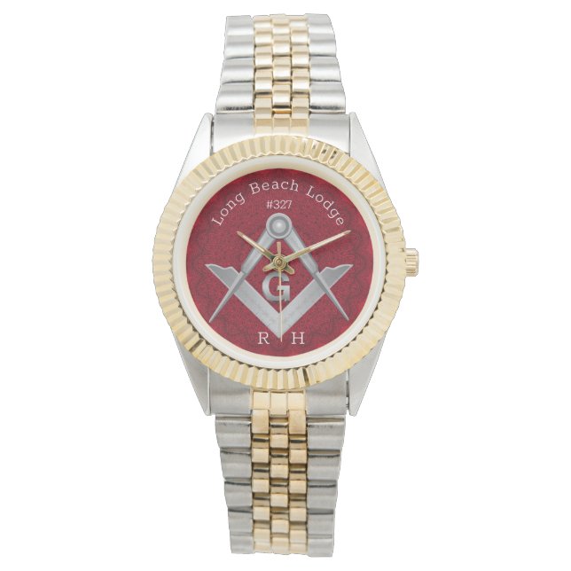 Mandala Monogram Masonic Lodge Watch (Front)