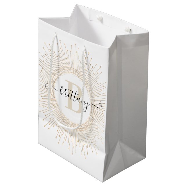 Mandala Monogrammed Gift Bag (Front Angled)