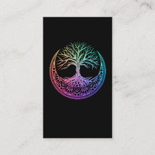 Mandala Moon Reiki Master Yoga Meditation Tree Business Card