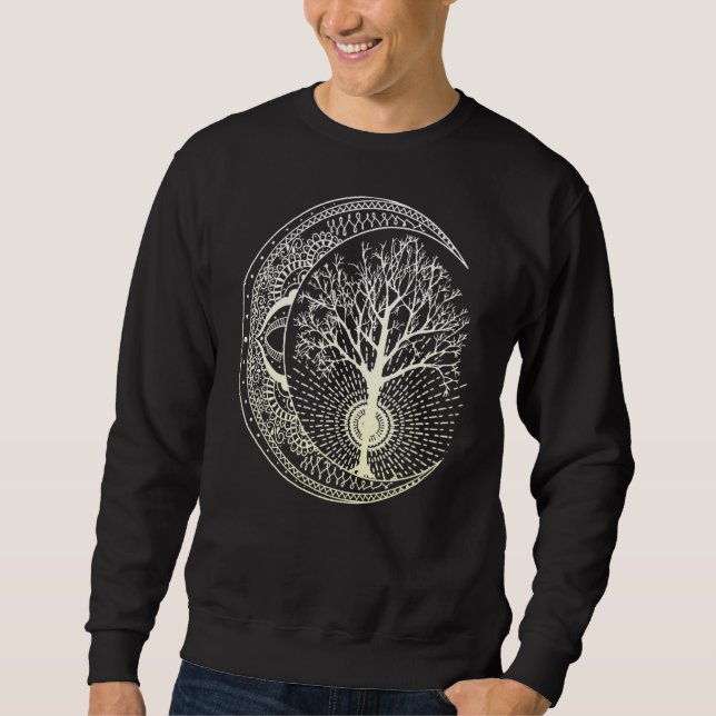 Mandala Moon Tree Of Life Tattoo Style Sweatshirt (Front)