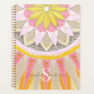 Mandala Morning Sun Colourful Monogrammed Planner