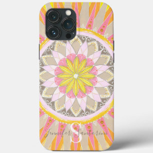 Mandala Morning Sun Monogrammed iPhone case