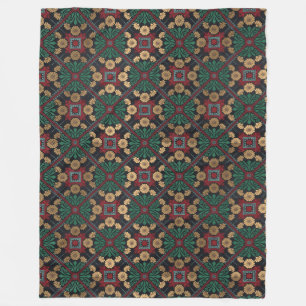 Mandala/Moroccan Tile Pattern Fleece Blanket