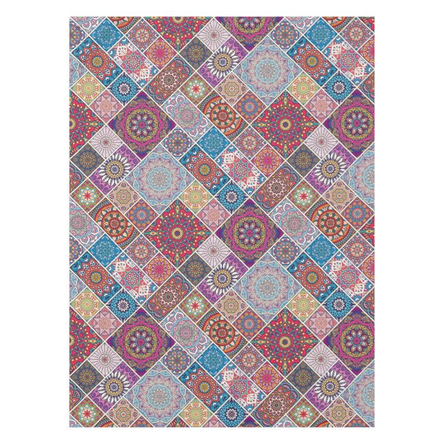 Mandala/Moroccan Tile Pattern Tablecloth (Front)