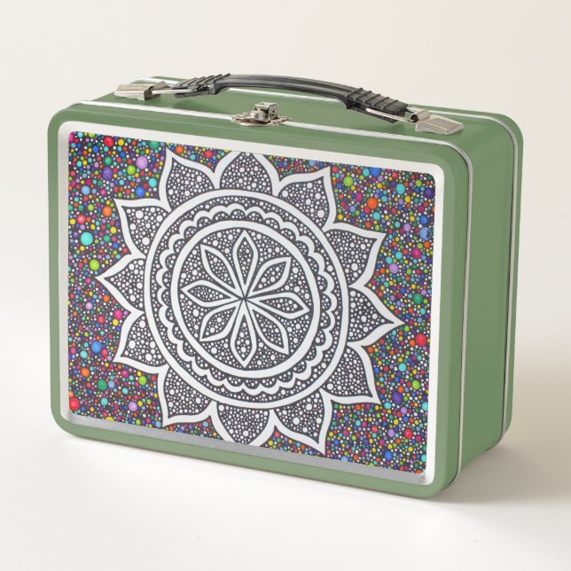Mandala Mosaic 2025 Metal Lunch Box (Front)