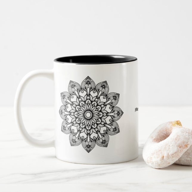Mandala Mug – Marry & Bright Inspirational Gift (With Donut)