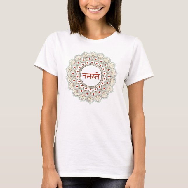 Mandala Namaste Yoga Woman T-shirt (Front)