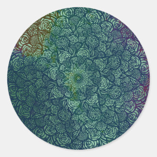 Mandala Nature Floral Classic Round Sticker